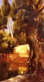 木の下の階段 アラビアの画家 ルドルフ・エルンスト